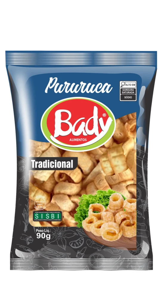 Embalagem da Pururuca Tradicional Bady, 90 g